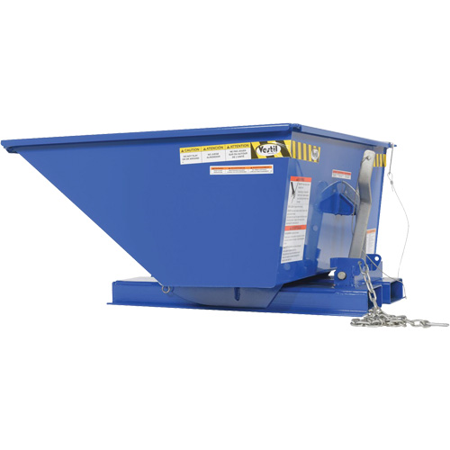 Low Profile D-Style Self Dumping Hopper, Steel, 1/3 cu.yd., Blue TGS INDUSTRIEL