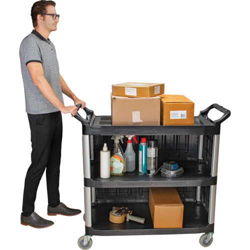 Chariot utilitaire, 3 tiers, 19-3/4" x 37-1/2" x 40-1/4", Capacit&eacute; 250 lb TGS INDUSTRIEL