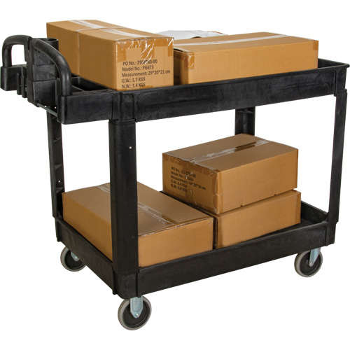 Utility Cart, 2 Tiers, 25-5/8" x 33-1/2" x 43-3/4", 550 lbs. Capacity TGS INDUSTRIEL