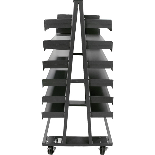Double-Sided Heavy Duty A-Frame Cart with 12 Trays, 38" x 30" x 63", 2500 lbs. Capacity TGS INDUSTRIEL