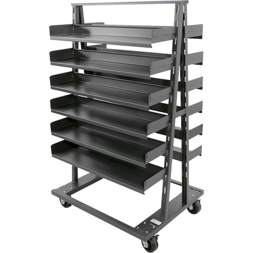 Double-Sided Heavy Duty A-Frame Cart with 12 Trays, 38" x 30" x 63", 2500 lbs. Capacity TGS INDUSTRIEL