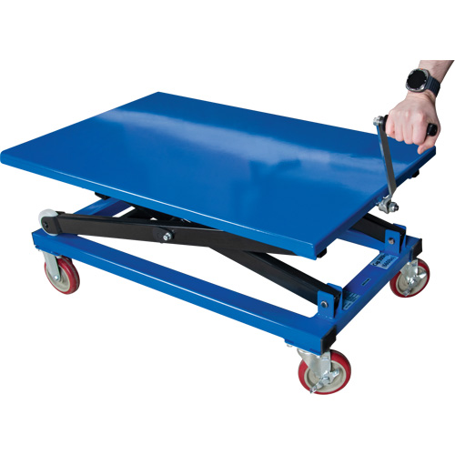 Manual Scissor Lift Table, 37-3/8" L x 23-5/8" W, Steel, 660 lbs. Capacity TGS INDUSTRIEL