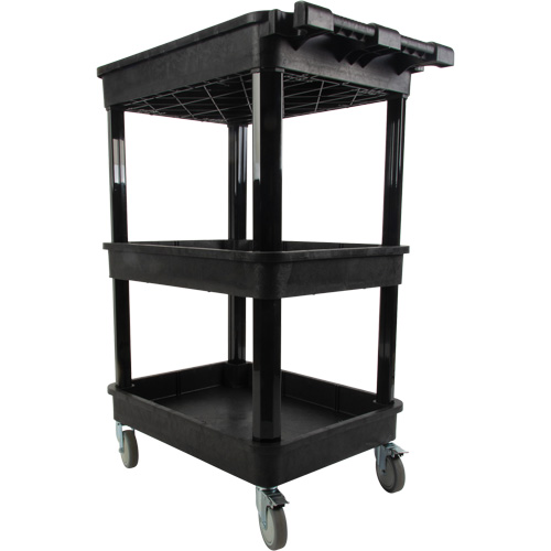 Utility Cart with Deep Lip Shelf, 3 Tiers, 19" x 39-1/2" x 28-1/4", 330 lbs. Capacity TGS INDUSTRIEL