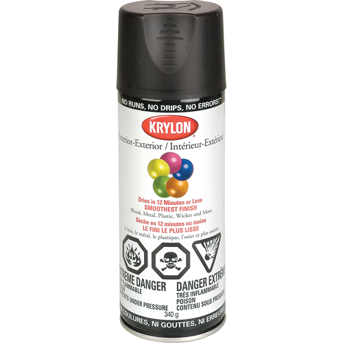 Industrial Acryli-Quik Lacquer, Black, Semi-Flat, 12 oz., Aerosol Can TGS INDUSTRIEL