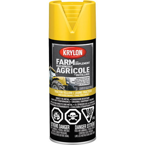 Farm & Implement Spray Paint, John Deere Yellow, High-Gloss, 12 oz., Aerosol Can TGS INDUSTRIEL