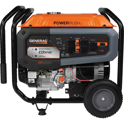 G&eacute;n&eacute;ratrice portable avec technologie COsense, 10000 W de surtension, 8000 W nominale, 120 V/240 V, R&eacute;servoir de 7,9 gal. TGS INDUSTRIEL