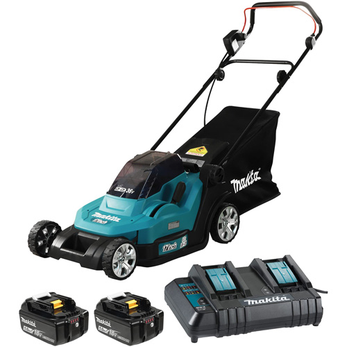 Ensemble de tondeuse LXT 36 V 5,0 Ah, Pouss&eacute;e, &agrave; pile, Largeur de coupe 17" TGS INDUSTRIEL