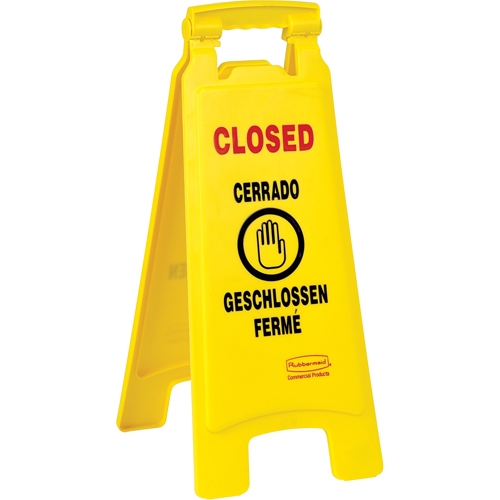 Closed Safety Signs, Quadrilingual with Pictogram TGS INDUSTRIEL