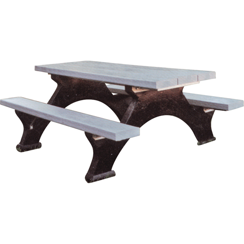 Recycled Plastic Picnic Tables, 8' L x 62-1/4" W, Grey TGS INDUSTRIEL