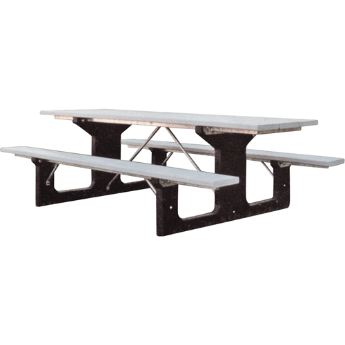 Tables de pique-nique en plastique recycl&eacute;, 6' lo x 61-1/2" la, Gris TGS INDUSTRIEL