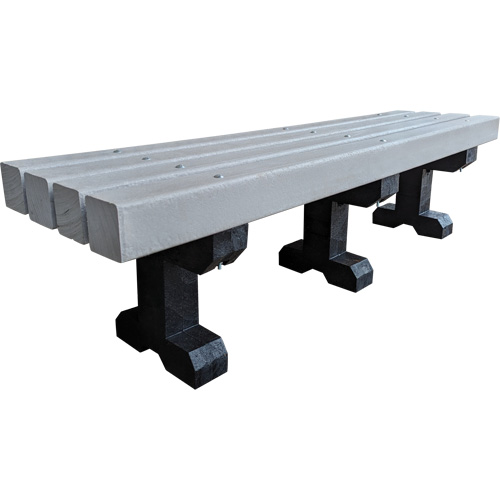 Banc de parc, Plastique recycl&eacute;, 72" lo x 17" la x 17" h, Gris TGS INDUSTRIEL
