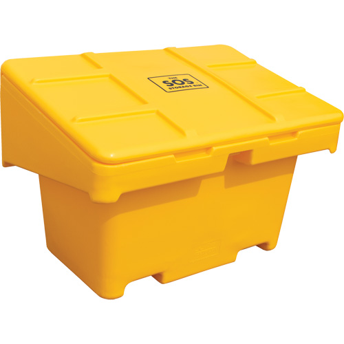 Contenants pour sel & sable SOS, Avec Moraillon, 42" x 29" x 30", 11 pi³, Jaune TGS INDUSTRIEL