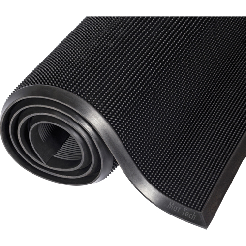Mat-A-Dor Mat, Rubber, Scraper Type, Finger Tip Style Pattern, 2-2/3' x 3-1/4', Black TGS INDUSTRIEL