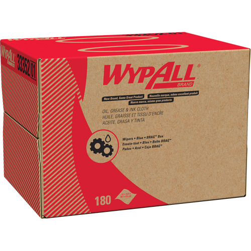 Chiffons WypAll pour l'huile, la graisse et l'encre, Sp&eacute;cialis&eacute;, 16-4/5" lo x 12" la TGS INDUSTRIEL