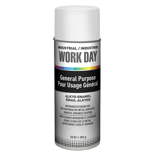 Industrial Work Day Paint, White, Very Flat, 10 oz., Aerosol Can TGS INDUSTRIEL
