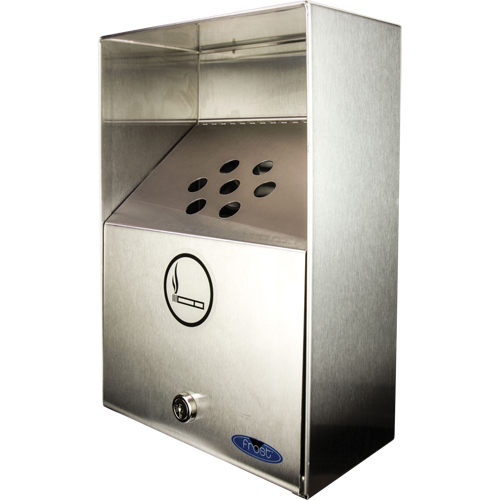 Smoking Receptacles, Wall-Mount, Stainless Steel, 3.3 Litres Capacity, 13-1/2" Height TGS INDUSTRIEL