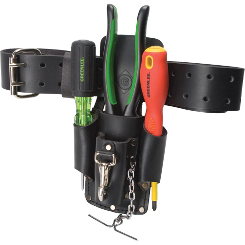Tool Belt Pouch, Multiple Tool Holder, Leather, 4 Pockets TGS INDUSTRIEL