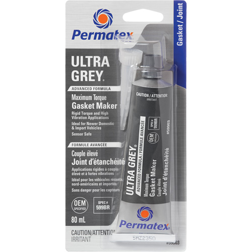 Ultra Grey&reg; Gasket Maker, Tube, 80 ml, -54°C - 260°C/-65°F - 500°F TGS INDUSTRIEL
