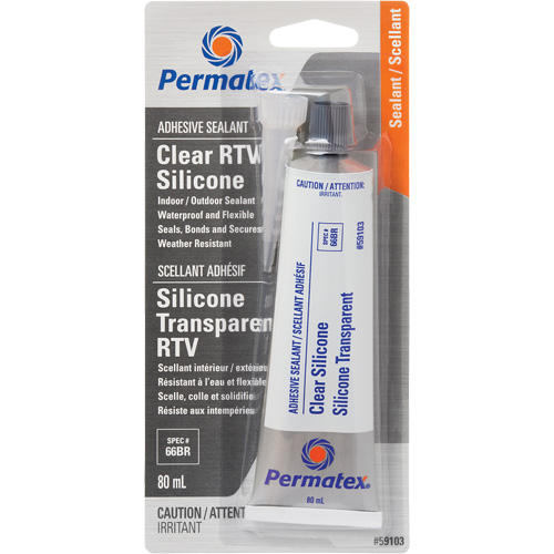 RTV Adhesive Sealant, 80 ml, Tube, Clear TGS INDUSTRIEL