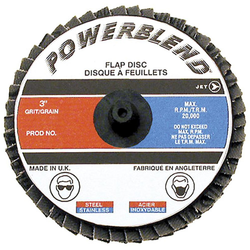 POWERBLEND Roll-on Flap Disc, 2" x Type R, Z120 Grit, Zirconia Alumina TGS INDUSTRIEL