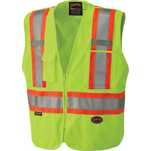 6936 Veste de s&eacute;curit&eacute; d&eacute;tachable en 5 points, Jaune lime haute visibilit&eacute;, 2T-Grand, Polyester TGS INDUSTRIEL