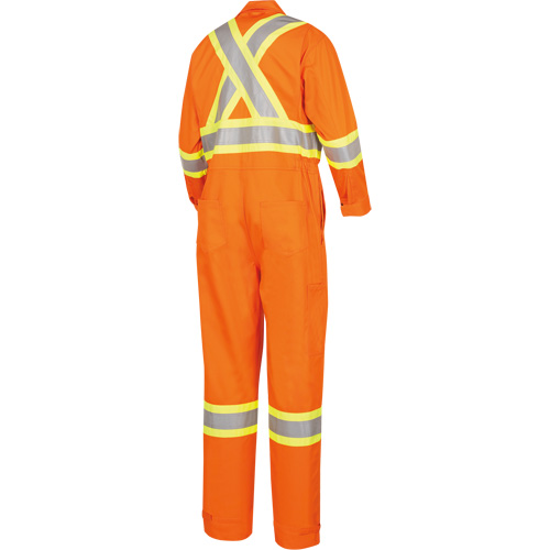 5555 High Visibility FR Rated & Arc Rated Safety Coveralls, Size 36, High Visibility Orange, 11 cal/cm² TGS INDUSTRIEL