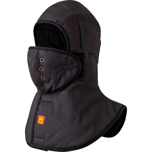 5565A Heavy-Duty Flame Resistant Long Neck Hardhat Liner, Black, Cotton TGS INDUSTRIEL