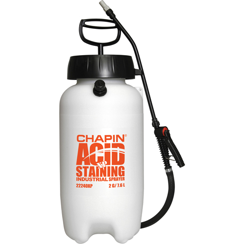 Industrial Acid Staining Sprayers, 2 gal. (7.6 L), Plastic, 12" Wand TGS INDUSTRIEL