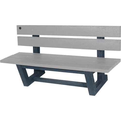 Bancs de parc d'ext&eacute;rieur, Plastique recycl&eacute;, 60" lo x 17" la x 17" h, Gris TGS INDUSTRIEL