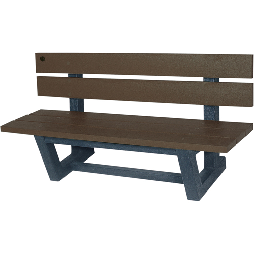 Bancs de parc d'ext&eacute;rieur, Plastique recycl&eacute;, 60" lo x 22-13/16" la x 29-13/16" h, Ombre TGS INDUSTRIEL