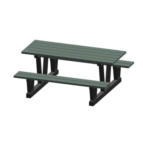 Tables de pique-nique d'ext&eacute;rieur en plastique recycl&eacute;, 72" lo x 60-5/16" la, Gris TGS INDUSTRIEL