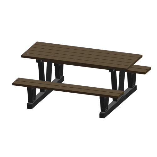 Tables de pique-nique d'ext&eacute;rieur en plastique recycl&eacute;, 72" lo x 60-5/16" la, Noyer TGS INDUSTRIEL
