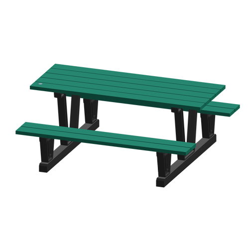 Tables de pique-nique d'ext&eacute;rieur en plastique recycl&eacute;, 72" lo x 60-5/16" la, Vert TGS INDUSTRIEL