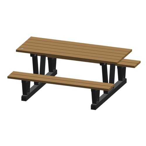 Tables de pique-nique d'ext&eacute;rieur en plastique recycl&eacute;, 72" lo x 60-5/16" la, S&eacute;quoia TGS INDUSTRIEL