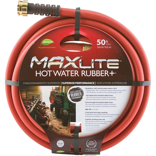 Hot Water Hose, Rubber, 5/8" dia. x 50' L TGS INDUSTRIEL