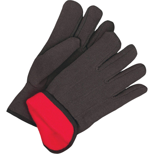 Classic Jersey Gloves, One Size, Black, Red Fleece, Slip-On TGS INDUSTRIEL