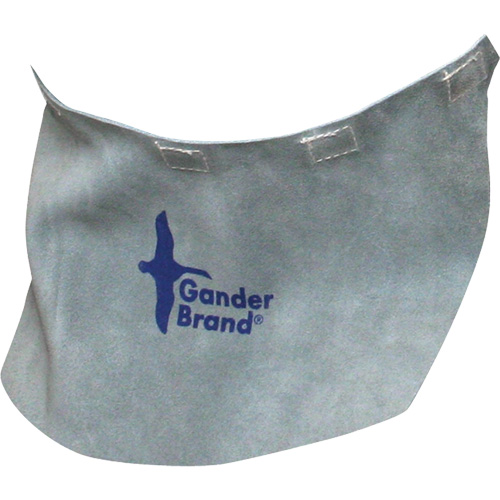 Casque de soudage &agrave; bavette en cuir refendu de marque Gander, Gris perle TGS INDUSTRIEL