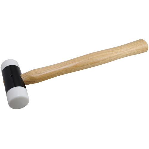 Soft-Face Hammer, 14 oz. Head Weight, Plain Face, Wood Handle, 11-5/8" L TGS INDUSTRIEL