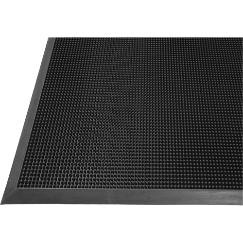 Gritstop Fingermat Matting, Rubber, Scraper Type, Textured Pattern, 2' x 2-2/3', Black TGS INDUSTRIEL