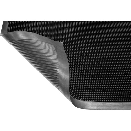 Gritstop Fingermat Matting, Rubber, Scraper Type, Textured Pattern, 2' x 2-2/3', Black TGS INDUSTRIEL