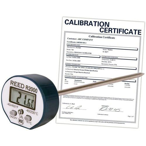 Thermometer with Calibration Certificate, Contact, Digital, -40-450°F (-40-230°C) TGS INDUSTRIEL