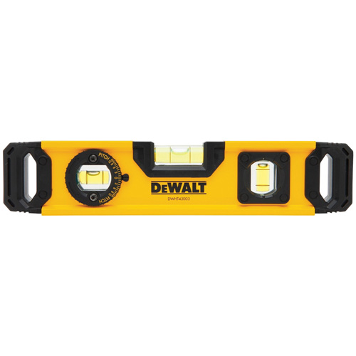 Torpedo Level, 9" L, Aluminum, 3 Vials, Magnetic TGS INDUSTRIEL