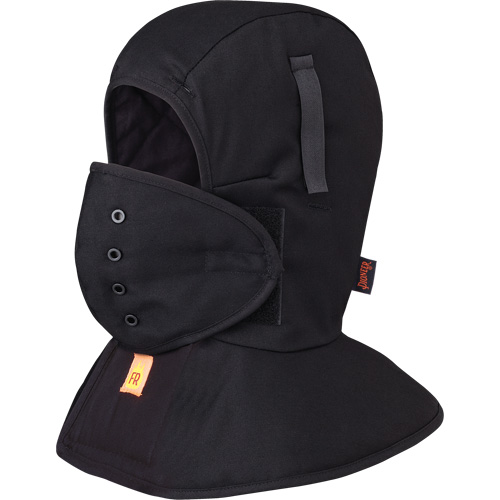 565A Flame Resistant Quilted Long Neck Hardhat Liner, Black, Cotton TGS INDUSTRIEL