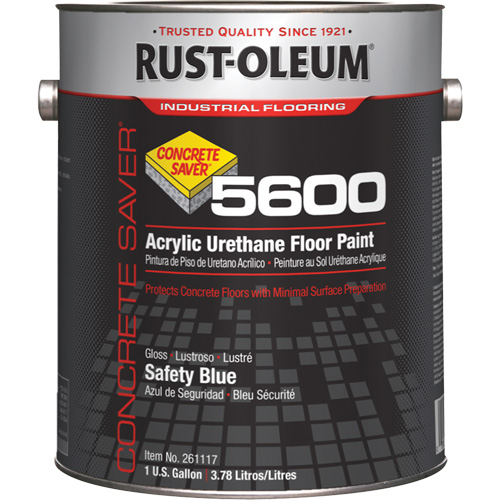 Peinture d'acrylique pour plancher Concrete Saver 5600 System, 1 gal., &agrave; l'eau, Brillant, Bleu TGS INDUSTRIEL