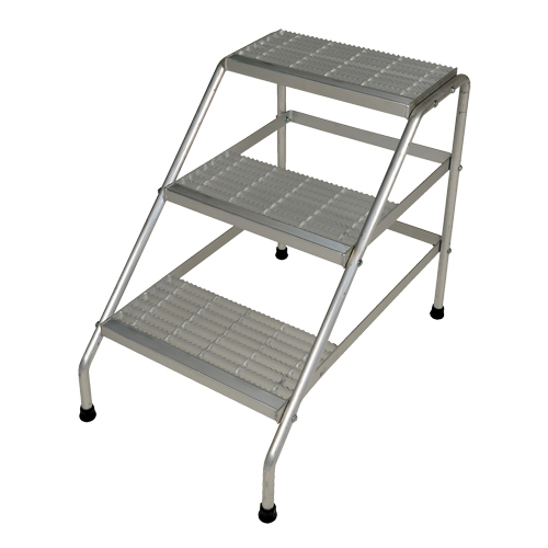 Escabeau en aluminium, 3 marches, 34-9/16" x 22-13/16" x Hauteur 30" TGS INDUSTRIEL