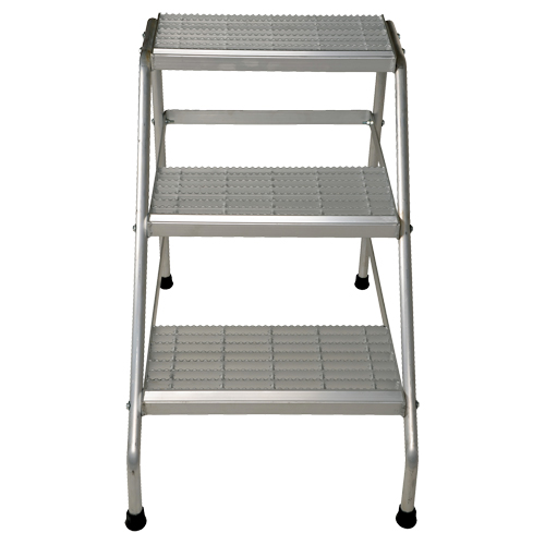 Escabeau en aluminium, 3 marches, 34-9/16" x 22-13/16" x Hauteur 30" TGS INDUSTRIEL