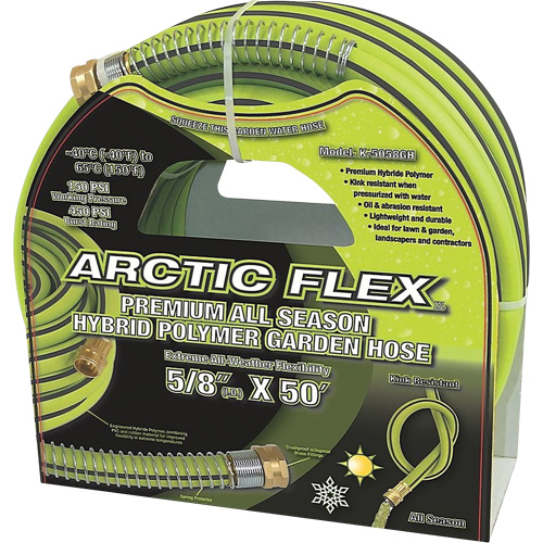 Premium Hybrid Polymer Garden Hose, PVC/Rubber, 5/8" dia. x 50' TGS INDUSTRIEL