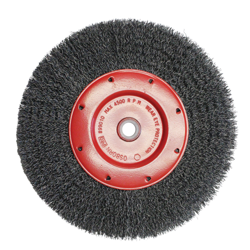 Brosses &eacute;conomiques &agrave; fils cr&ecirc;p&eacute;s - Face &eacute;troite, 6" dia., Fils 0.014, Arbre 2" TGS INDUSTRIEL