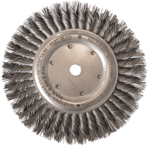 Brosses m&eacute;talliques &agrave; touret, Dia. 8", Fils 0,014", Arbre 5/8"-11, Acier TGS INDUSTRIEL