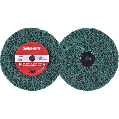Scotch-Brite Roloc+ Clean & Strip XT Pro Extra Cut Disc, 4" Dia., Extra Coarse Grit, Aluminum Oxide TGS INDUSTRIEL